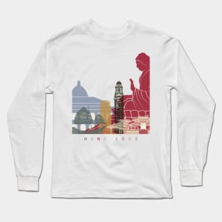 Hong Kong skyline poster Long Sleeve T-Shirt